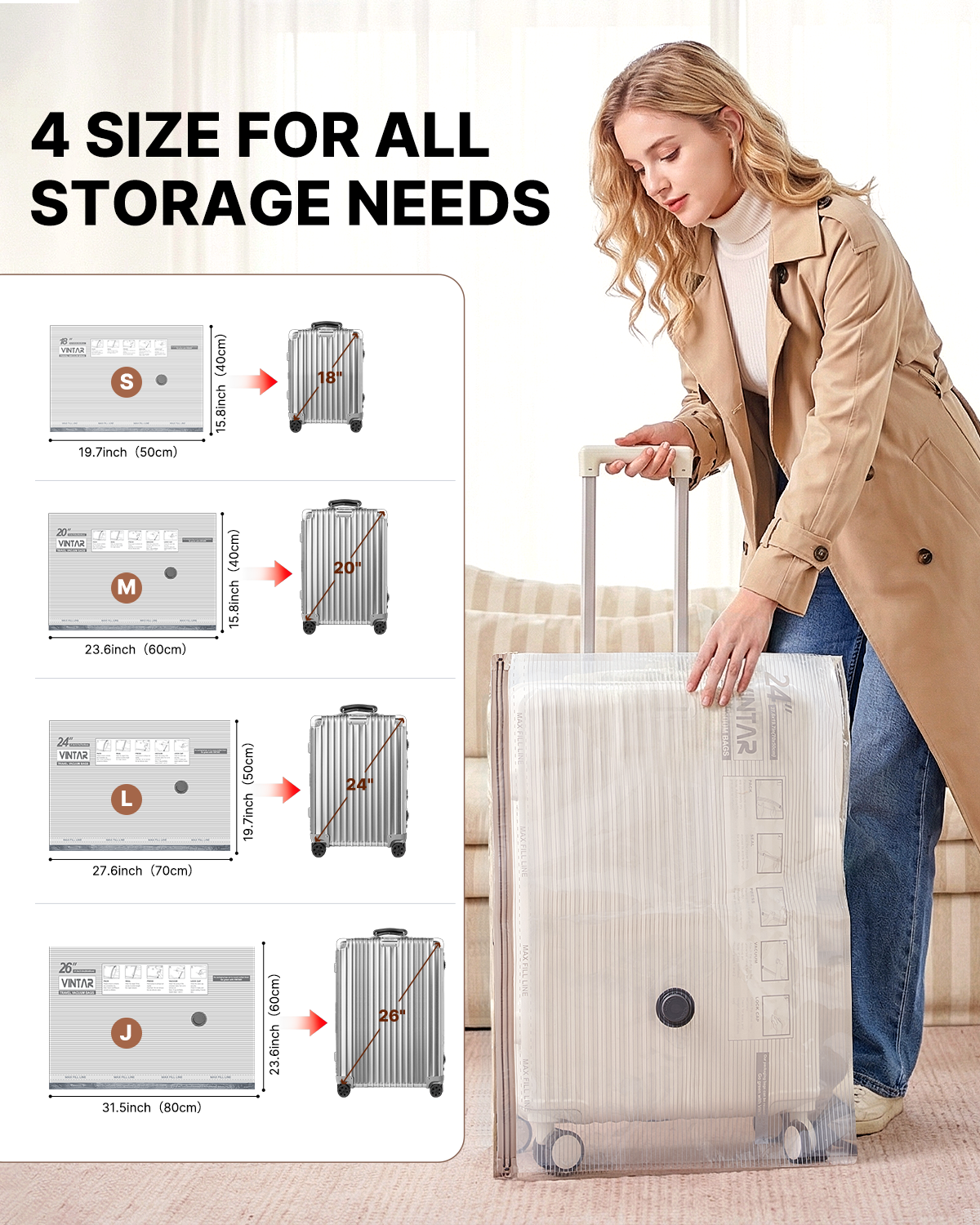Vacuum Seal Bags for Clothing Travel with Rechargeable Cordless Pump, VINTAR 20 Pack Space Saver Vacuum Storage Bags, Travel Vacuum Compression Bags Set for Luggage Clothes Bedding Blanket