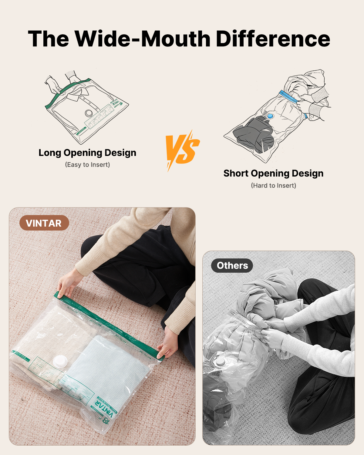 Vacuum Seal Bags for Clothing Travel with Rechargeable Cordless Pump, VINTAR 20 Pack Space Saver Vacuum Storage Bags Set (5XL/5L/5M/5S) for Clothes, Travel Compression Bags for Luggage and Suitcase