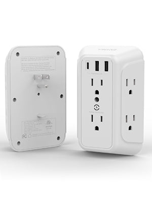 AOCIWE Outlet Extender & Surge Protector - 6 Outlets, 2 USB Ports, 1 Type-C Port (1875J, ETL Listed)
