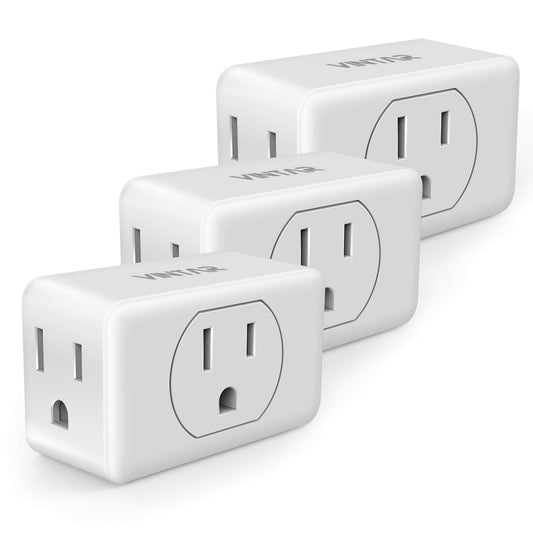 Multi Plug Outlet Extender, VINTAR 3 Outlet Adapter, Multiple Outlet Splitter, Grounded Wall Tap Adapter, Power Plug Expander for Travel Home Office Dorm, 3-Pack