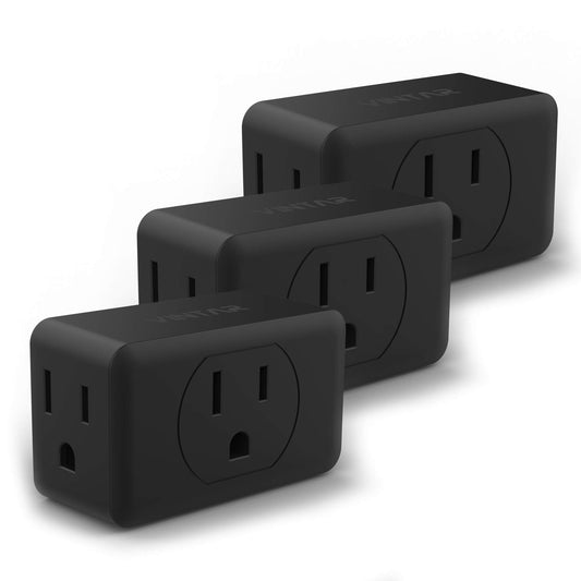 Multi Plug Outlet Extender, VINTAR 3 Plug Outlet Adapter, Multiple Outlet Splitter, Grounded Wall Tap Adapter Power Plug Expander for Travel Home Office Dorm, 3-Pack